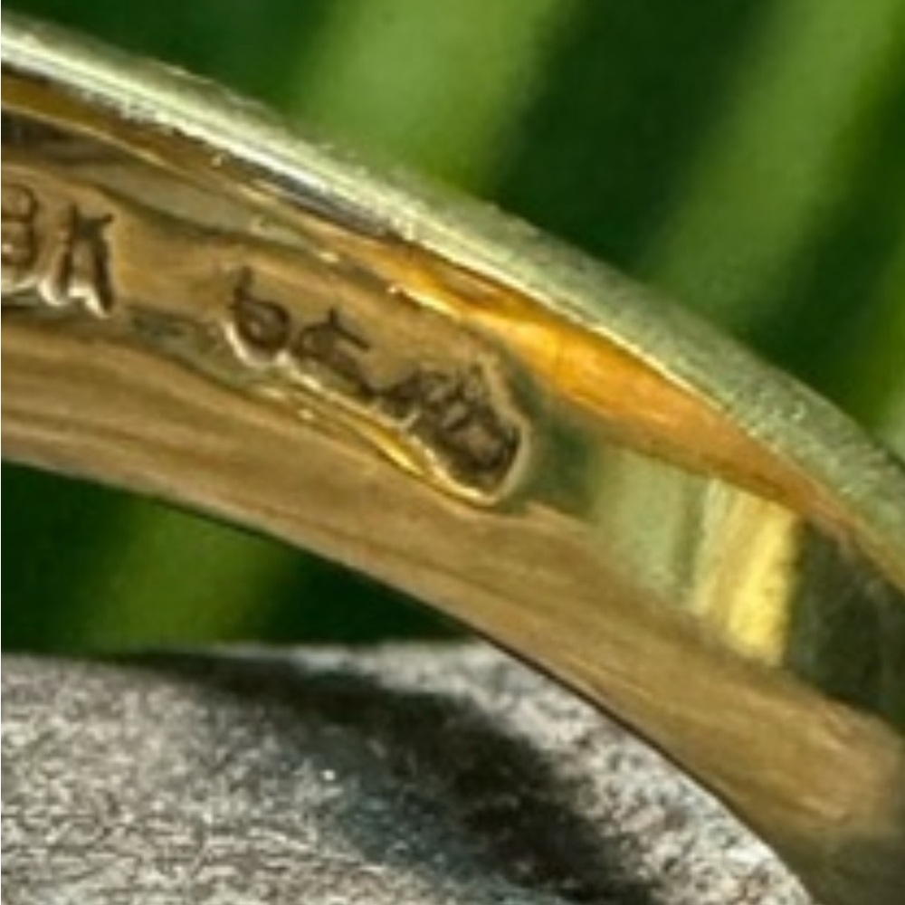 18k Gypsy set French Sapphire and Diamond Ring - Picture 6 of 8